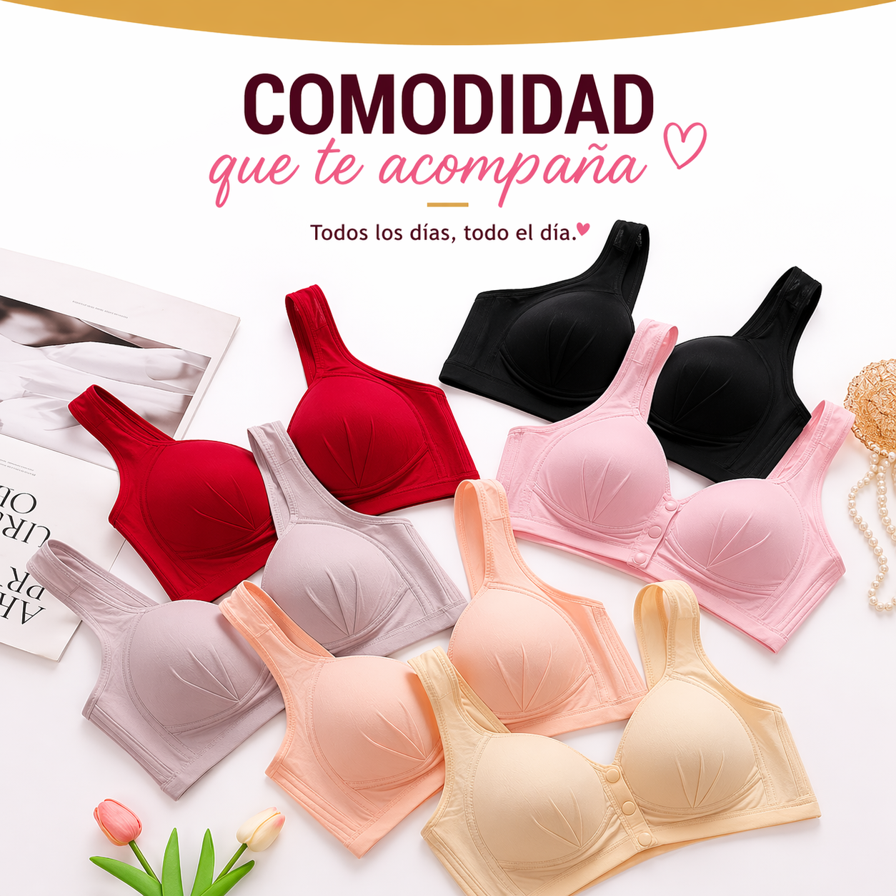 Paga 1 lleva 3🔥 Brasier Push Up Natural Con Broches 💖✨