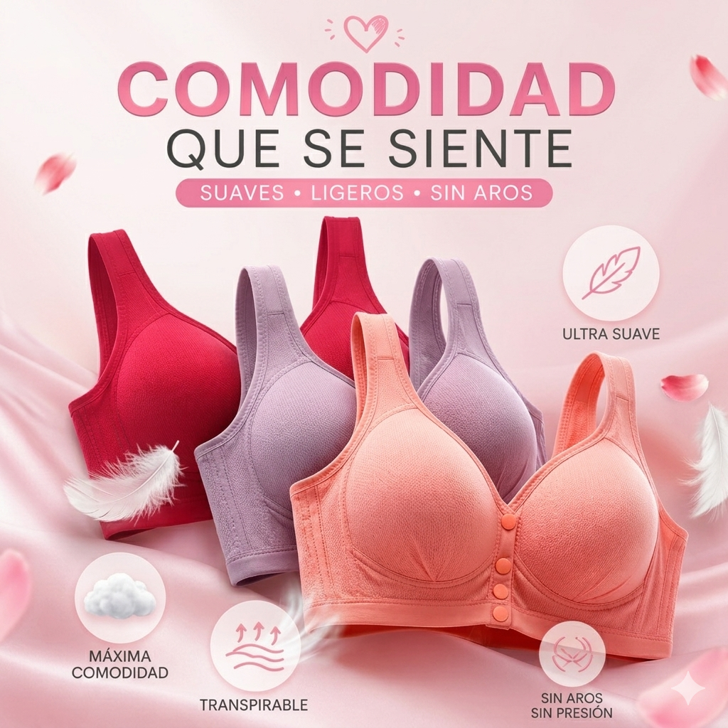 Paga 1 lleva 3🔥 Brasier Push Up Natural Con Broches 💖✨